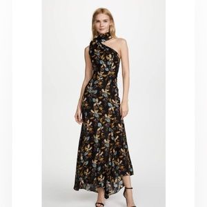 NICHOLAS Ava Floral Tie Neck Maxi Dress